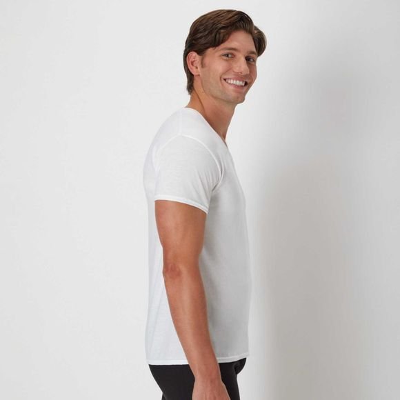Hanes Ultimate® Men’s V-Neck T-Shirt, Moisture-Wicking, 4-Pack (UBT2W4) 3 Hanes Ultimate® Men’s V-Neck T-Shirt, Moisture-Wicking, 4-Pack (UBT2W4) - Image 3