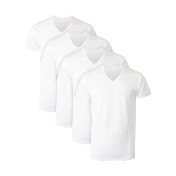 Hanes Ultimate® Men’s V-Neck T-Shirt, Moisture-Wicking, 4-Pack (UBT2W4) 1 Hanes Ultimate® Men’s V-Neck T-Shirt, Moisture-Wicking, 4-Pack (UBT2W4)