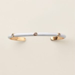 Sleek Enamel CZ Cuff Bracelet Set