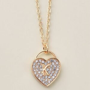 Sparkling Heart Initial Necklace