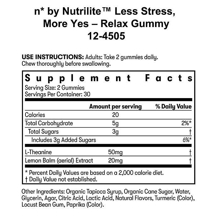 n* by Nutrilite™ Less Stress, More Yes – Relax Gummies 3 n* by Nutrilite™ Less Stress, More Yes – Relax Gummies - Image 3