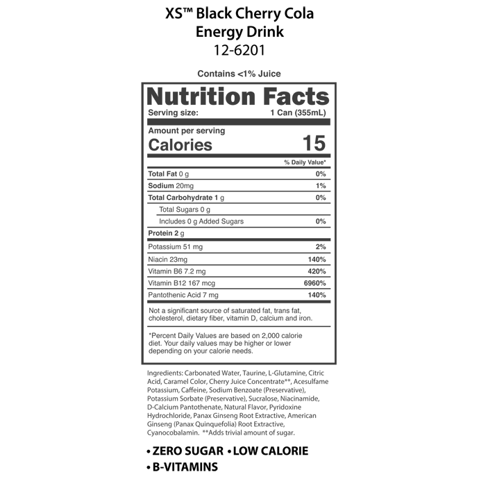 XS™ Energy Drink 12 oz - Black Cherry Cola 3 XS™ Energy Drink 12 oz - Black Cherry Cola - Image 3