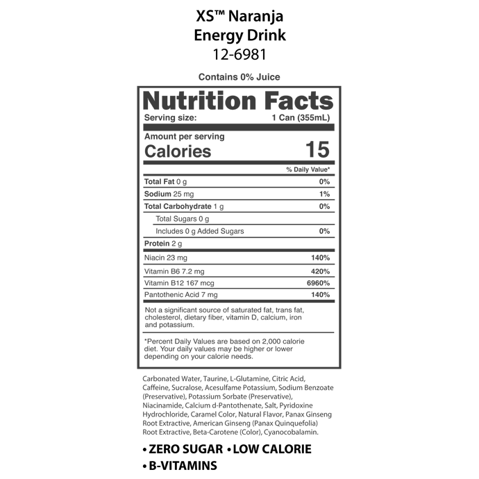 XS™ Energy Drink 12 oz - Naranja 3 XS™ Energy Drink 12 oz - Naranja - Image 3