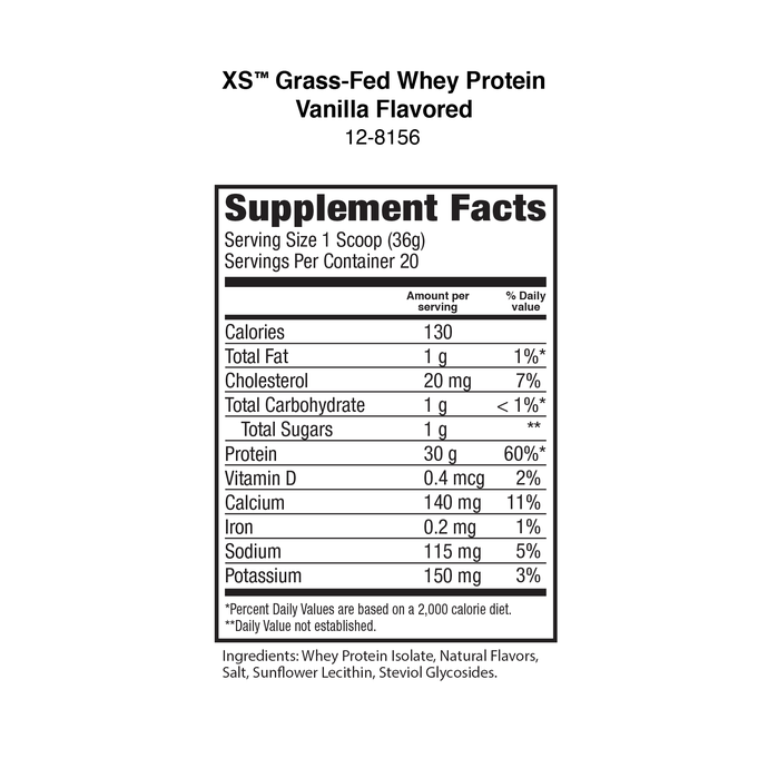 XS™ Grass-Fed Whey Protein – Vanilla 3 XS™ Grass-Fed Whey Protein – Vanilla - Image 3
