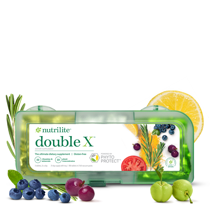 Nutrilite™ Double X™ Vitamin/Mineral/Phytonutrient Supplement - 31-Day Supply with 3-Compartment Case 1 Nutrilite™ Double X™ Vitamin/Mineral/Phytonutrient Supplement - 31-Day Supply with 3-Compartment Case