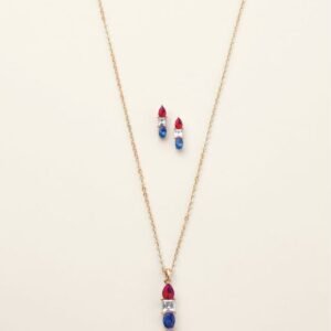 American Beauty Gem Necklace and Earring Set