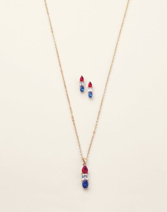 American Beauty Gem Necklace and Earring Set 1 American Beauty Gem Necklace and Earring Set