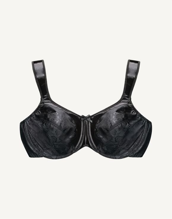 Bali® Satin Tracings® Minimizer Underwire Bra in Black & White 3562 1 Bali® Satin Tracings® Minimizer Underwire Bra in Black & White 3562