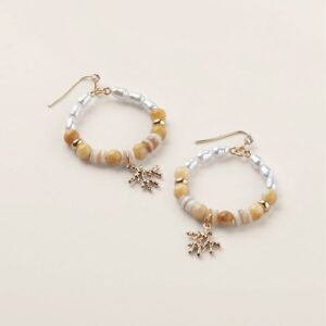 Shop 3 By the Shore Coral Charm Hoop Earrings