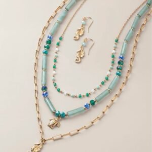 Lagoon Mist Necklace and Earring Set