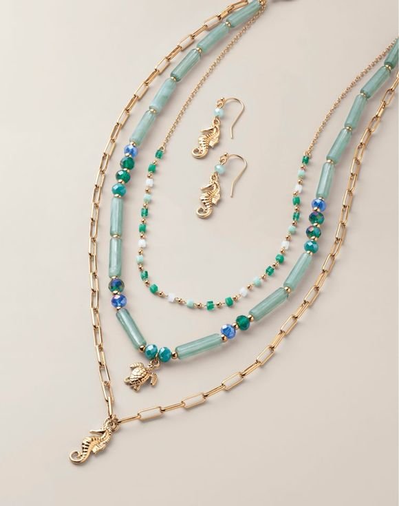Lagoon Mist Necklace and Earring Set 1 Lagoon Mist Necklace and Earring Set