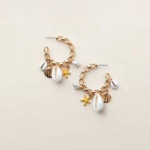 Pearly Tides Hoop Earrings