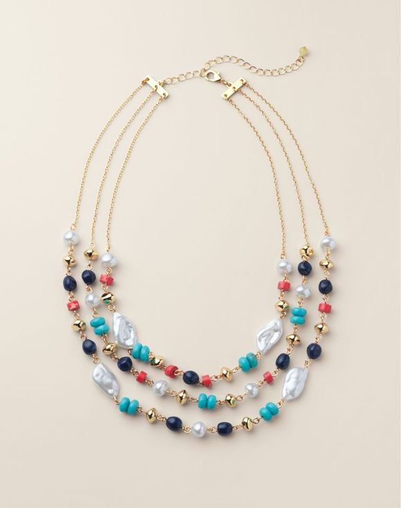 Sunset Sail Layered Bead Necklace 1 Sunset Sail Layered Bead Necklace