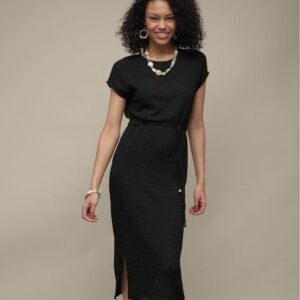 Textured Drawstring Dress