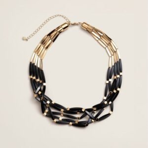 Shop Avon Beauty Products 4 Black and Gold Fusion Link Necklace