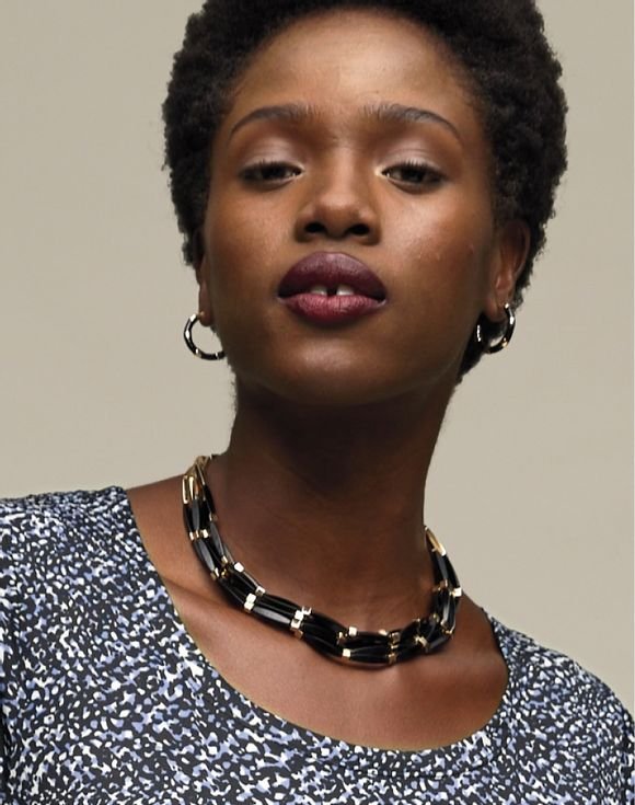 Black and Gold Fusion Link Necklace 2 Black and Gold Fusion Link Necklace