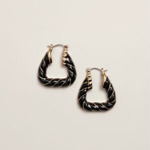 Shop Avon Beauty Products 4 Black and Gold Fusion Twist Hoop Earrings