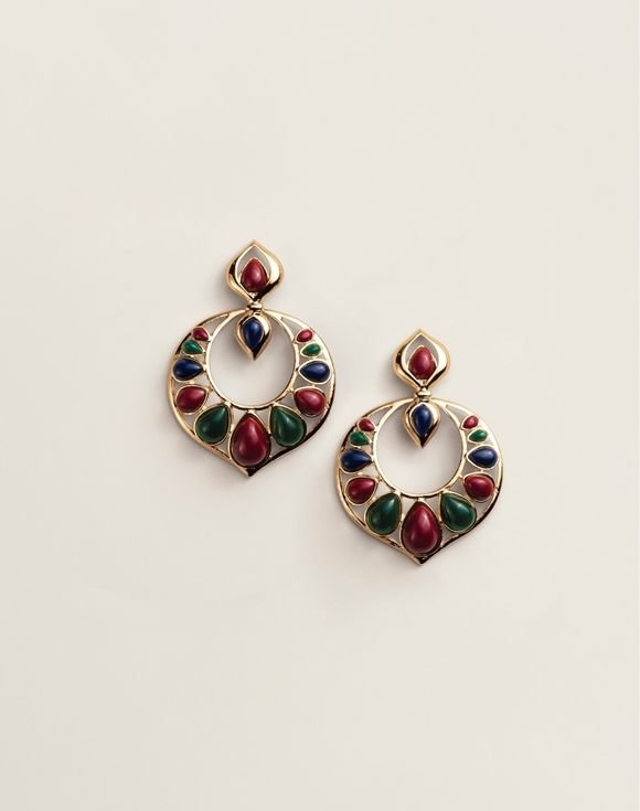 Golden Mosaic Drop Earrings 1 Golden Mosaic Drop Earrings