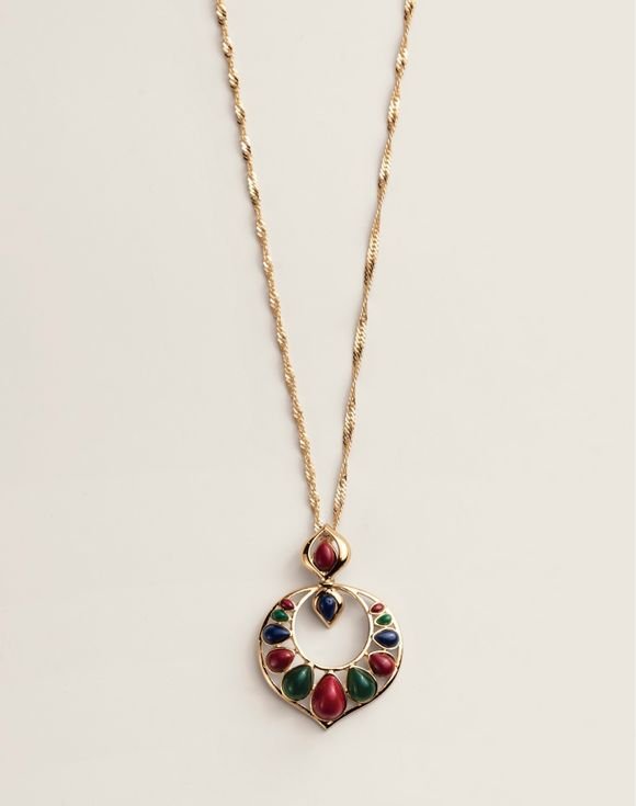 Golden Mosaic Pendant Necklace 2 Golden Mosaic Pendant Necklace