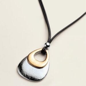 Shop 7 Modern Metals Textured Open Pendant Necklace