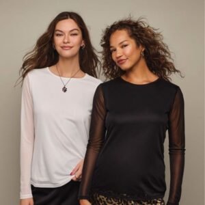 2-Pack Sheer-Sleeve Top