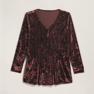 Crushed Velvet Pintucked Tunic