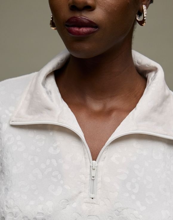 Embossed Zipper Pullover 3 Embossed Zipper Pullover