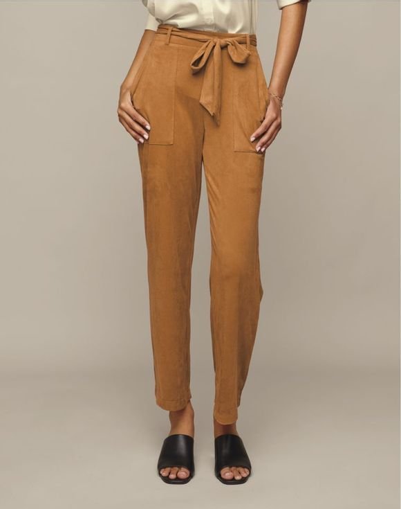 Faux-Suede Belted Pant 1 Faux-Suede Belted Pant