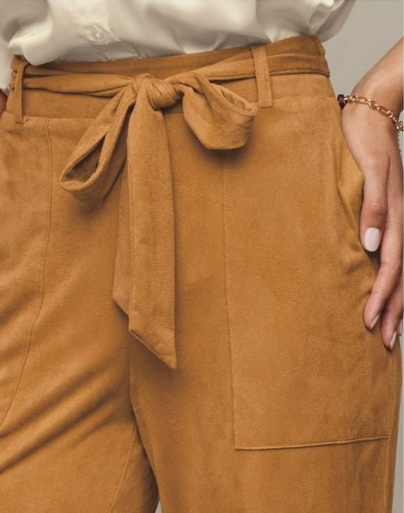Faux-Suede Belted Pant 4 Faux-Suede Belted Pant