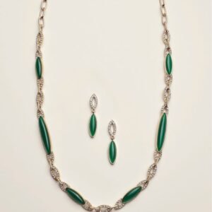 Green Envy Statement Necklace and Earring Set