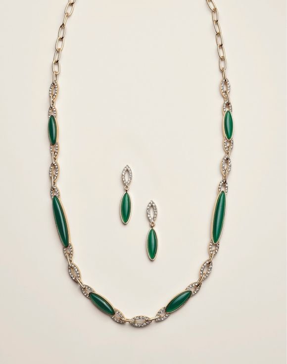 Green Envy Statement Necklace and Earring Set 1 Green Envy Statement Necklace and Earring Set
