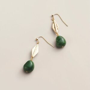 Green Organic Glow Drop Earrings