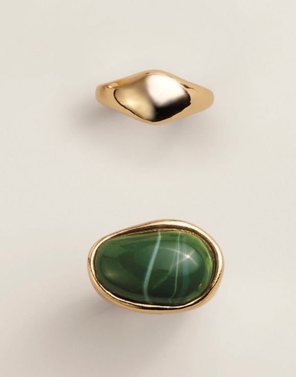 Green Organic Glow Ring Set 3 Green Organic Glow Ring Set
