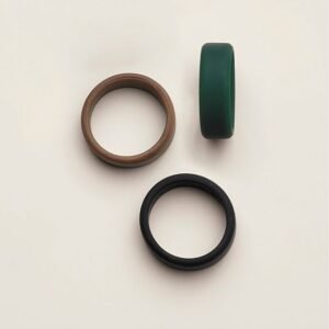 Shop Avon Beauty Products 5 Men's Evergreen Silicone Ring Set - 3 Pack