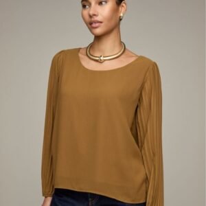 Pleated Sleeve Blouse