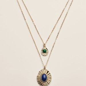 Sunburst Medallion Layered Necklace