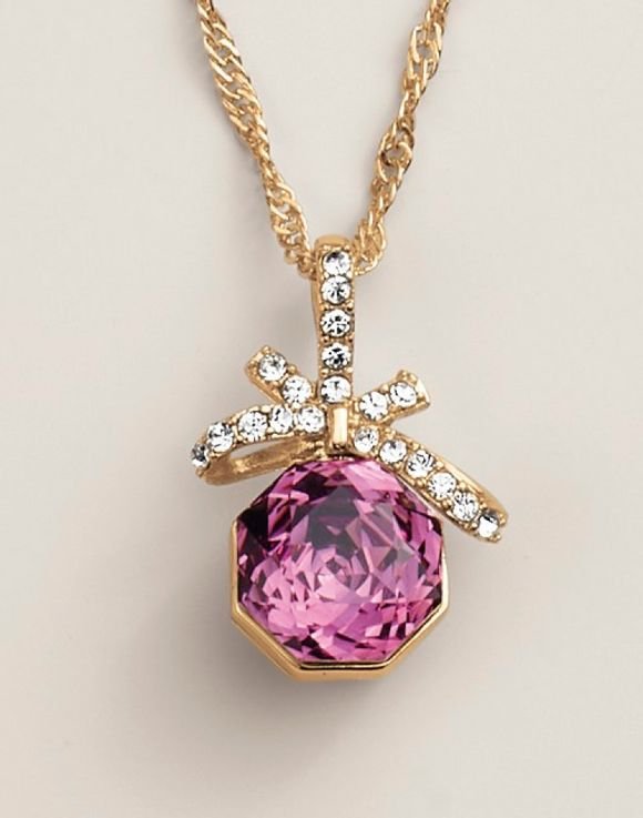 Violet Bow Sparkle Necklace and Earring Set 3 Violet Bow Sparkle Necklace and Earring Set