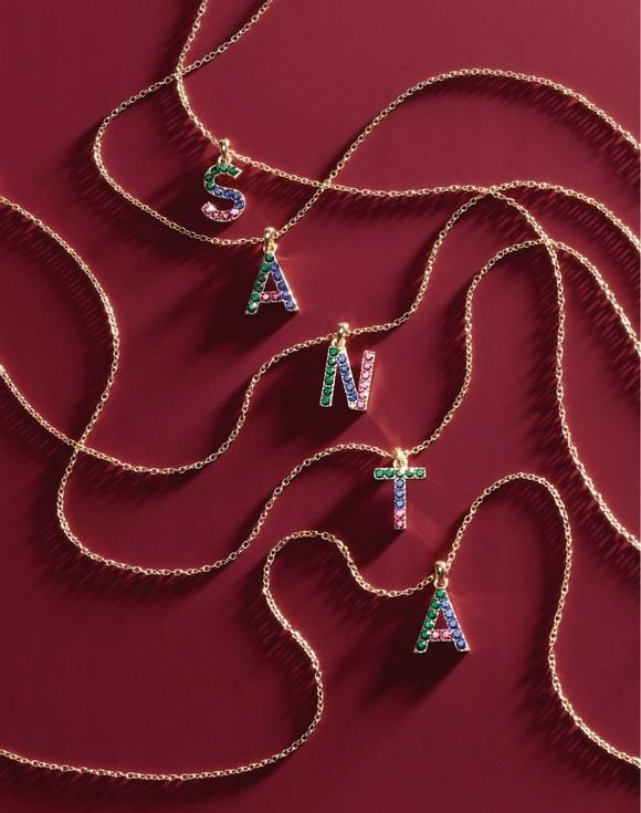 Holiday Hue Initial Necklace 2 Holiday Hue Initial Necklace