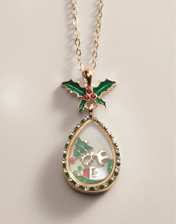 Holly Jolly Shaky Pendant Necklace 1 Holly Jolly Shaky Pendant Necklace