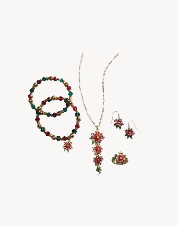 Poinsettia Sparkle 3-Piece Set 1 Poinsettia Sparkle 3-Piece Set