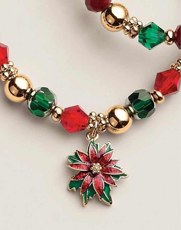 Poinsettia Sparkle Bracelet Set 2 Poinsettia Sparkle Bracelet Set