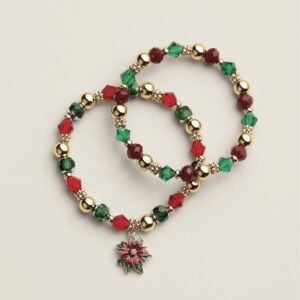 Shop Avon Beauty Products 1 Poinsettia Sparkle Bracelet Set