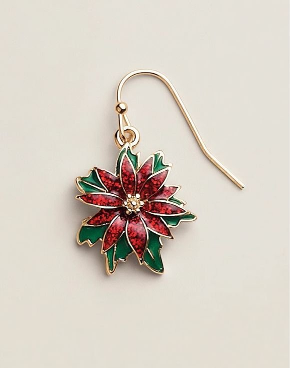 Poinsettia Sparkle Necklace and Earring Set 2 Poinsettia Sparkle Necklace and Earring Set