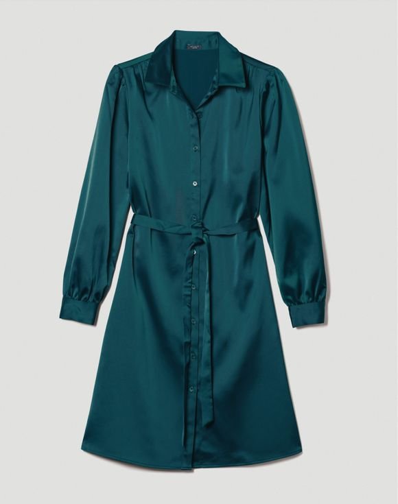 Satin Button-Front Dress 2 Satin Button-Front Dress